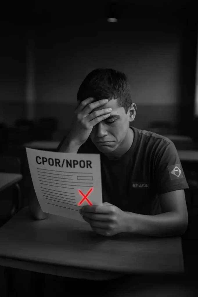 Candidato se preparando para a seleção do CPOR e NPOR